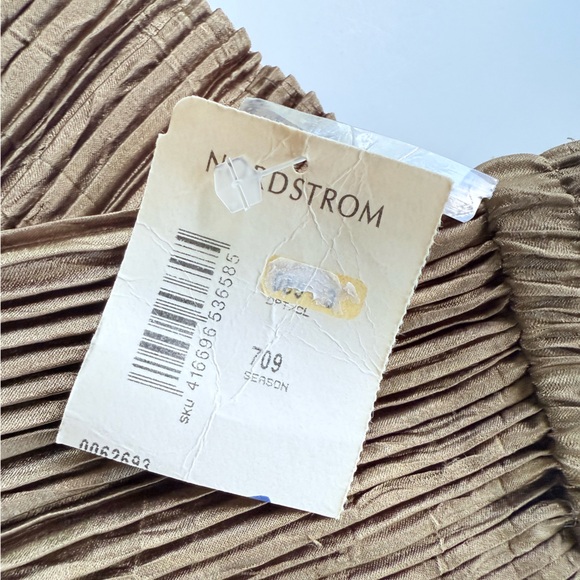 NWT Vintage 1990s Collection Jeanne Marc Bronze Plisse Pleated Maxi Skirt M - Picture 11 of 14